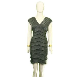 Chic '90s Vintage Adrianna Papell Layered Cocktail Dress - Dark Olive